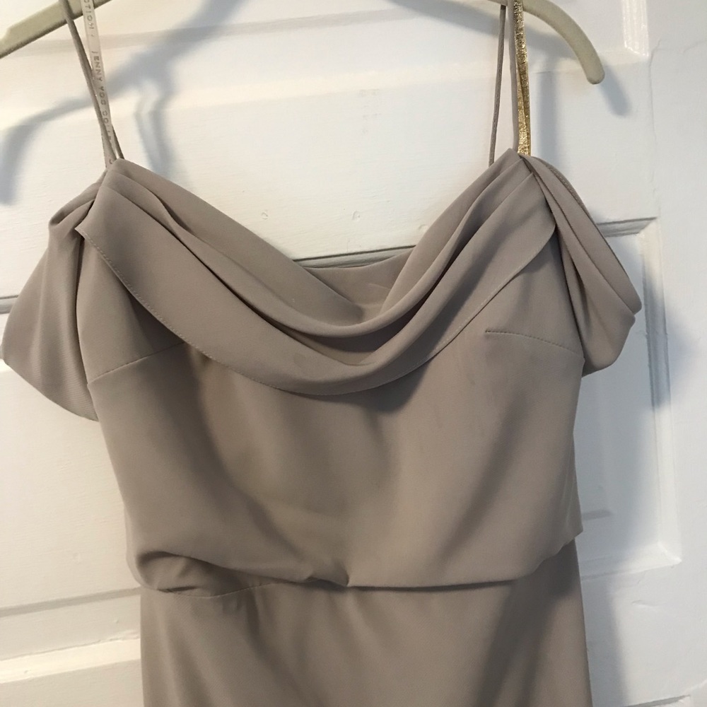 Jenny Yoo grey taupe size 2 bridesmaid dress